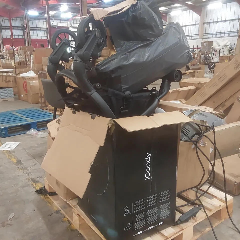 PALLET CONTAINING A LARGE QUANTITY OF ASSORTED ITEMS INCLUDING: PRAM PARTS, ELECTRIC SCOOTER PARTS ECT