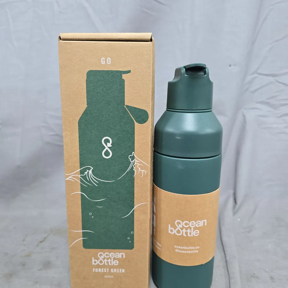 OCEAN BOTTLE FOREST GREEN 500ML REUSABLE WATER BOTTLE – BOXED