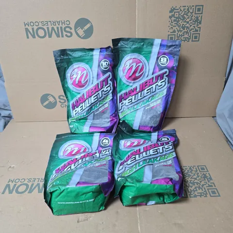 4 X ASSORTED HALIBUT PELLETS HIGH LEAKAGE