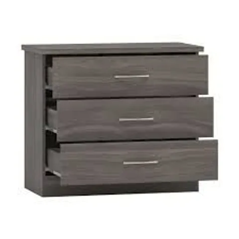 BRAND NEW HOMESDIRECT365 NEVADA BLACK 3 DRAWER CHEST 