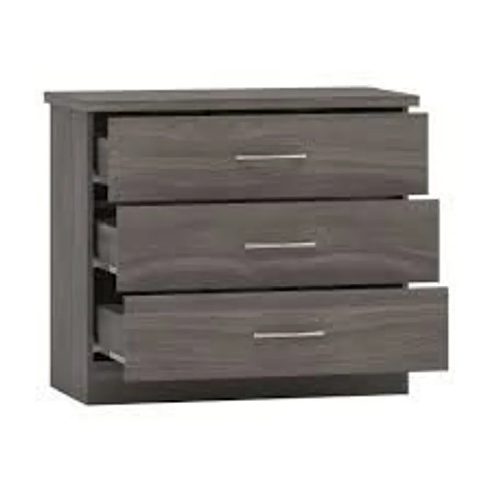 BRAND NEW HOMESDIRECT365 NEVADA BLACK 3 DRAWER CHEST 