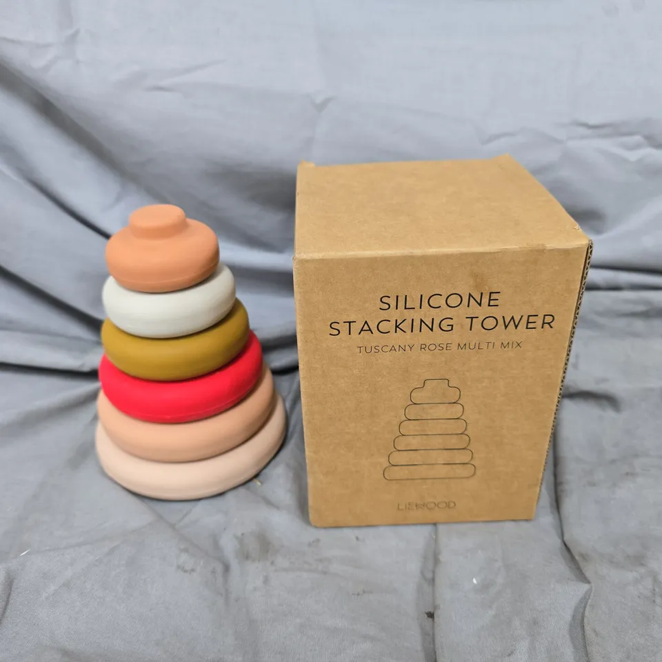 LIEWOOD SILICONE STACKING TOWER - ROSE MULTI MIX