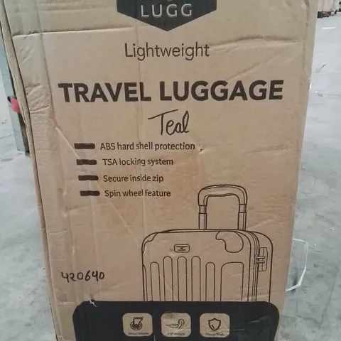 BOXED LUGG LIGHTWEIGHT TRAVEL LUGGAGE HARD SHELL CASE -TEAL-