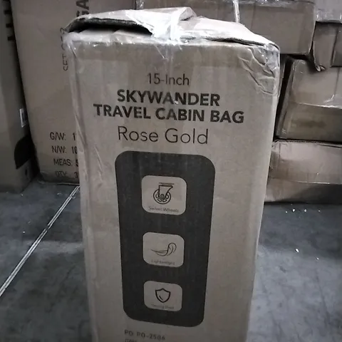 BOXED 15INCH SKYWANDER TRAVEL CABIN BAG ROSE GOLD
