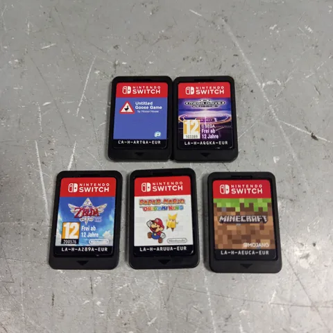 5 X NINTENDO SWITCH VIDEO GAMES TO INCLUDE MINECRAFT, UNTITLED GOOSE GAME, ZELDA ETC