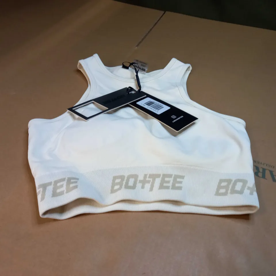 BO+TEE CREAM LOGO SPORTS BRA - SMALL
