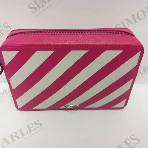 OFF-WHITE DIAGONAL FUCSIA/WHITE FANNYPACK
