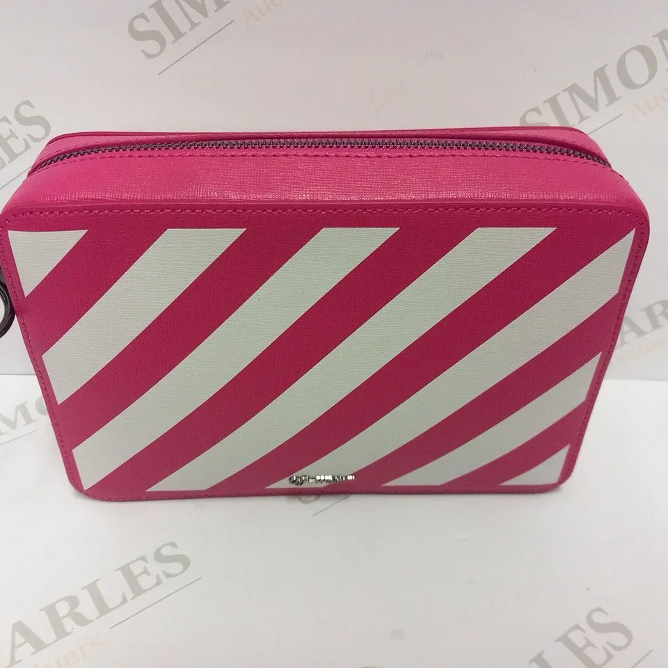 OFF-WHITE DIAGONAL FUCSIA/WHITE FANNYPACK
