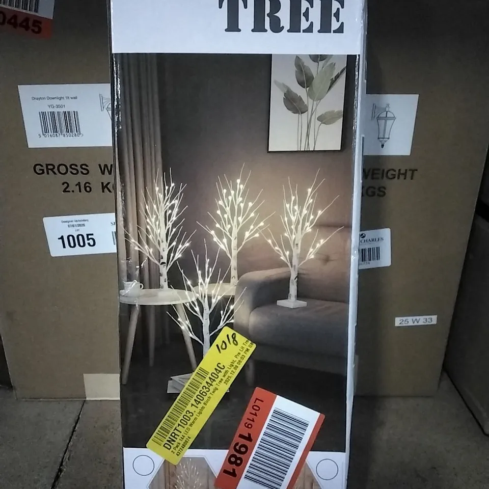 BOXED 2 PACK 144 LED WARM LIGHTS BIRCH TWIG TREE X2 