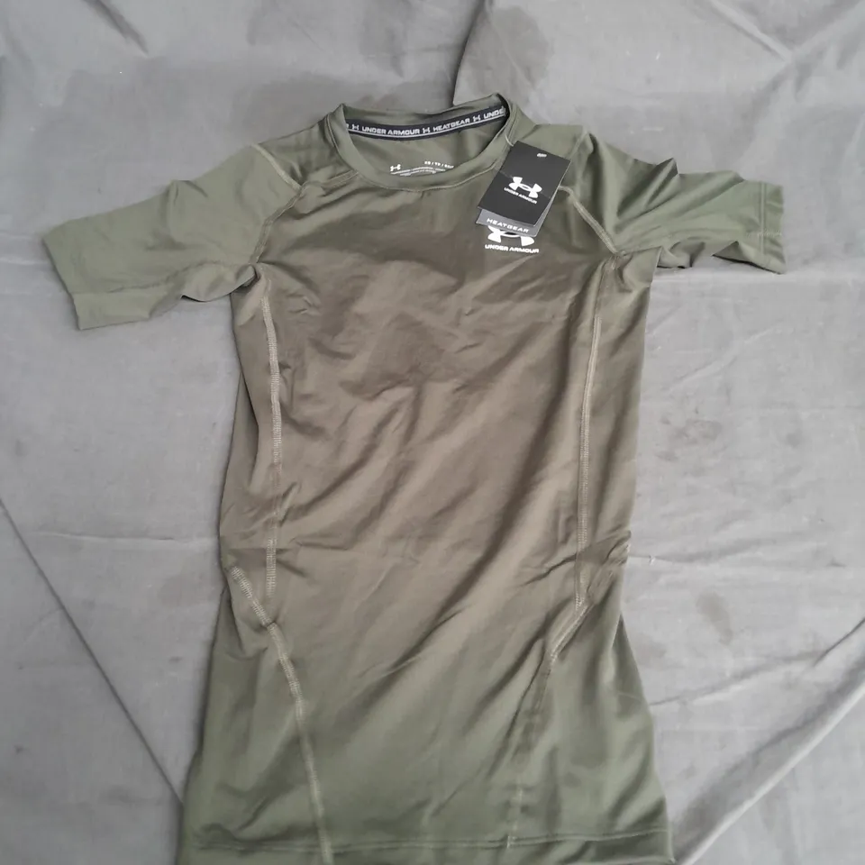 UNDER ARMOUR HEATGEAR COMPRESSION TOP IN OLIVE SIZE XS