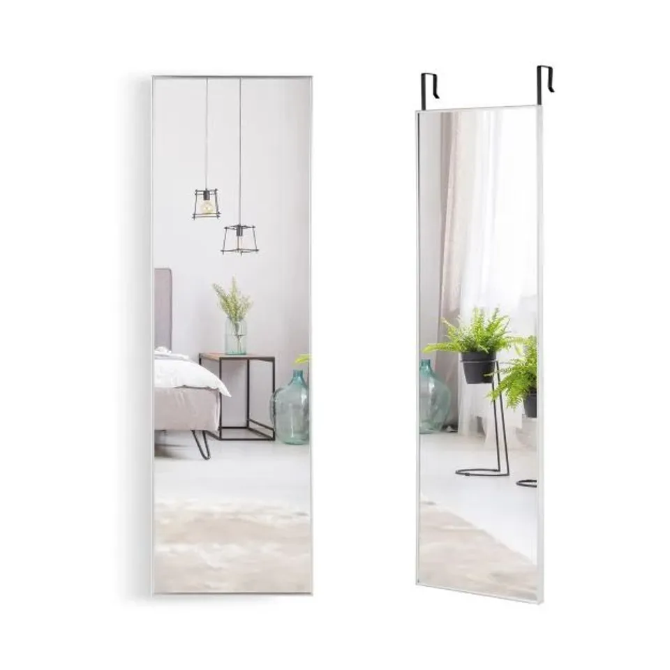 BOXED COSTWAY 120 X 37 CM FULL LENGTH WALL HANGING MIRROR WITH ADJUSTABLE HOOK