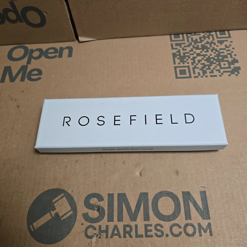 ROSEFIELD GOLD-TONE MESH WATCH – WHITE DIAL