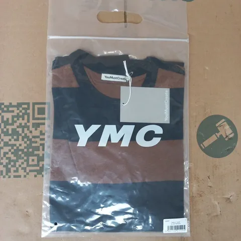 BAGGED YOU MUST CREATE TRIPLE T-SHIRT IN BLACK/BROWN SIZE LARGE