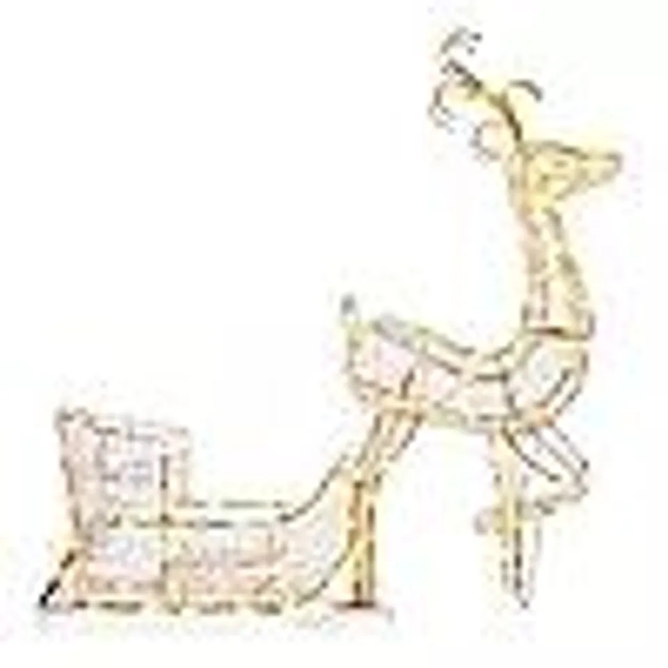HOME STORIES INDOOR OUTDOOR PRE LIT REINDEER AND SLEIGH DECORATION