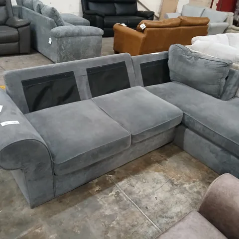 DESIGNER GREY FABRIC CORNER SOFA