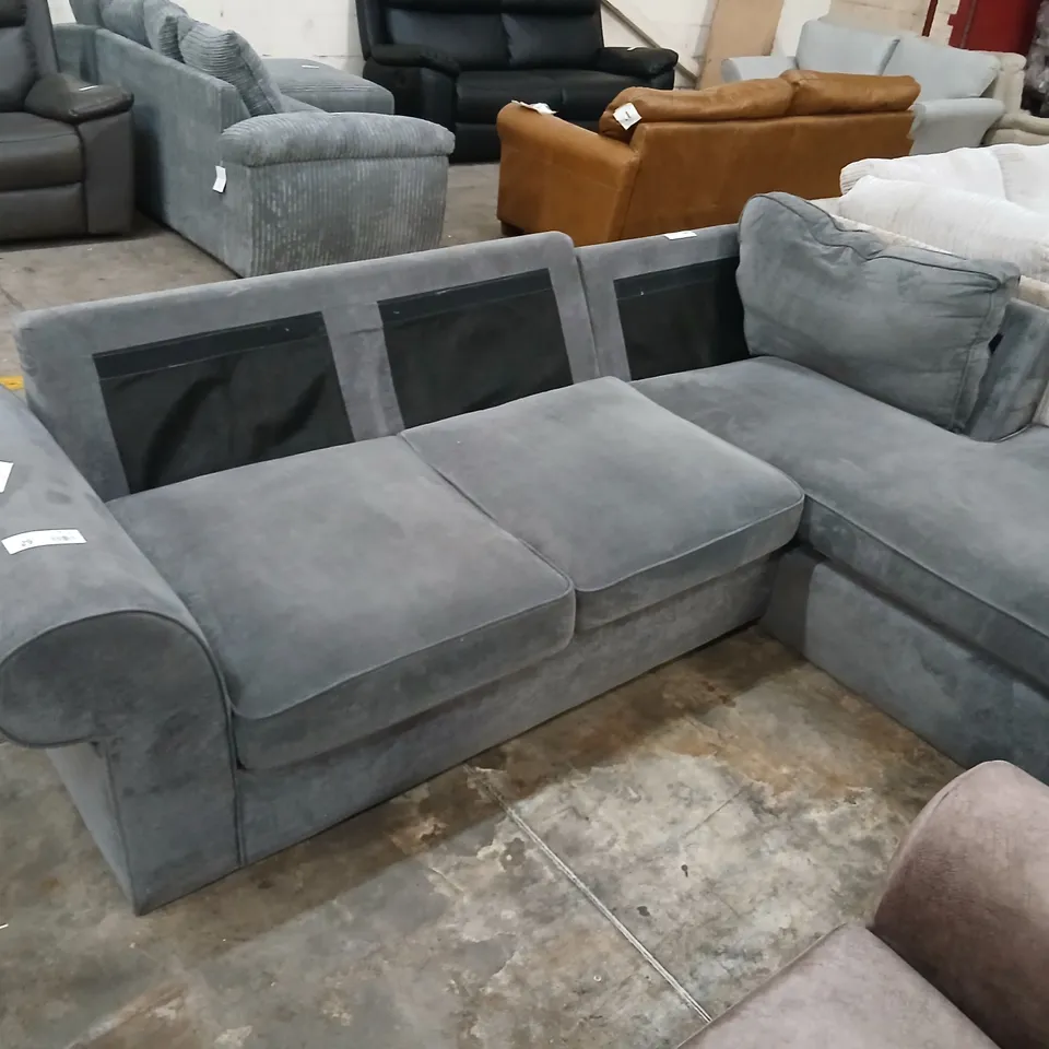DESIGNER GREY FABRIC CORNER SOFA