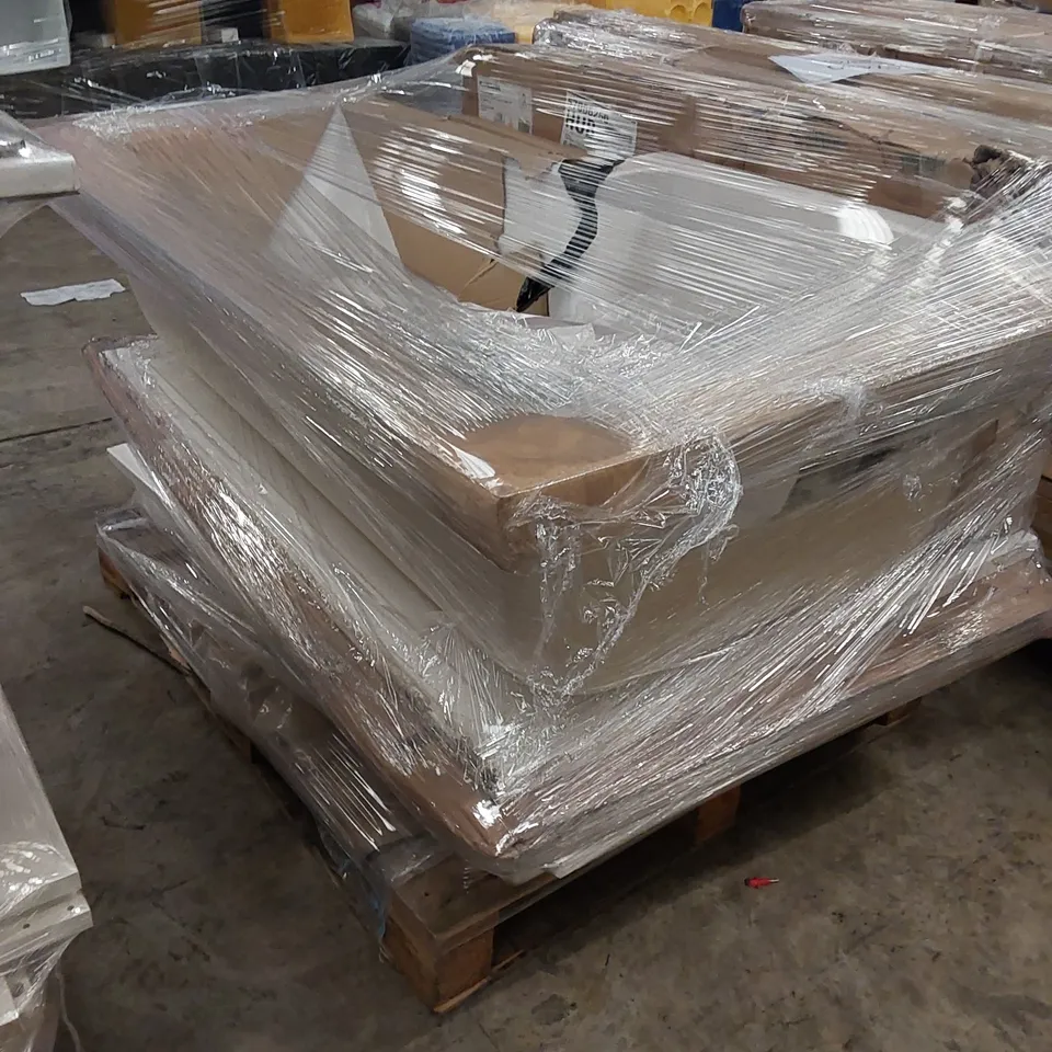PALLET TO CONTAIN ASSORTED BATHROOM PRODUCTS; INCLUDES BATH, SHOWER TRAYS, BASIN TOP ETC