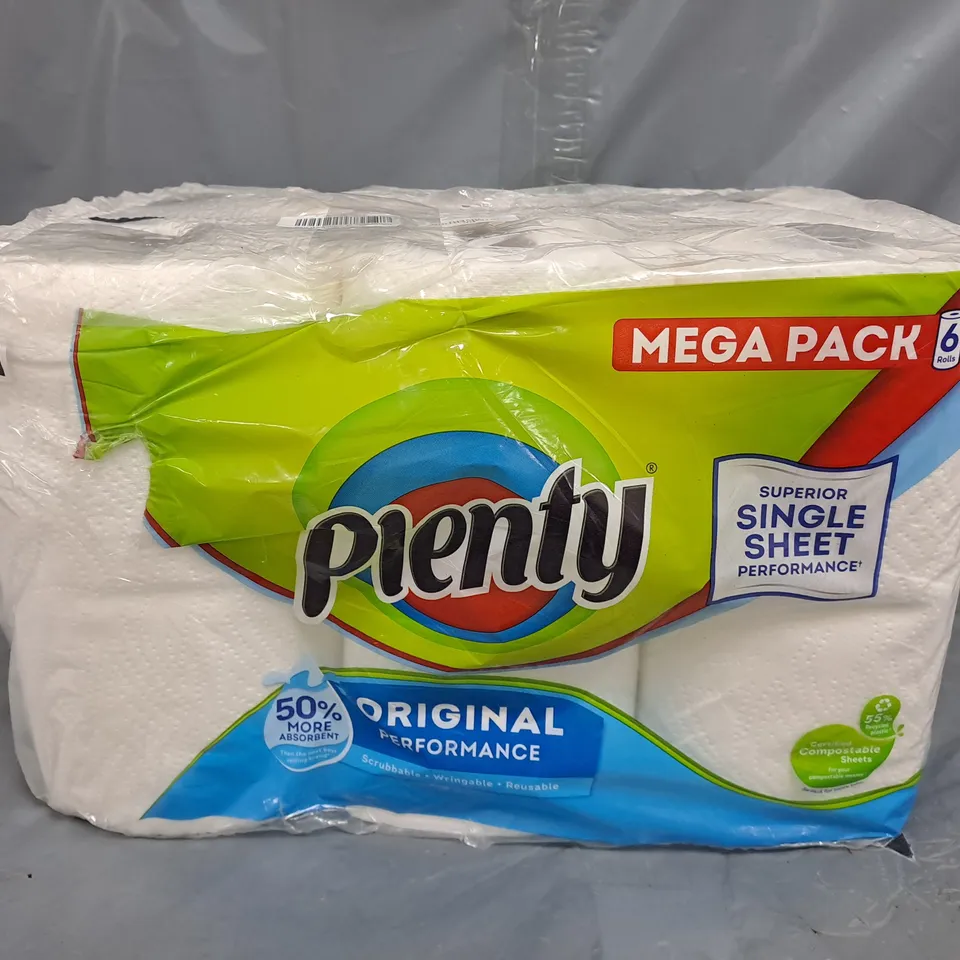 PLENTY KITCHEN ROLL MEGA PACK OF 6 ROLLS