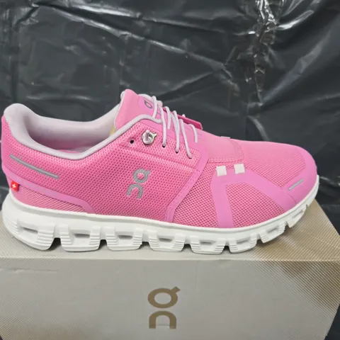 BOXED PAIR OF ON CLOUD 6 TRAINERS IN PINK - UK 6.5