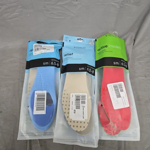 APPROXIMATELY 20 ASSORTED WOMENS SHOE CUSHIONED INSOLES IN VARIOUS SIZES 