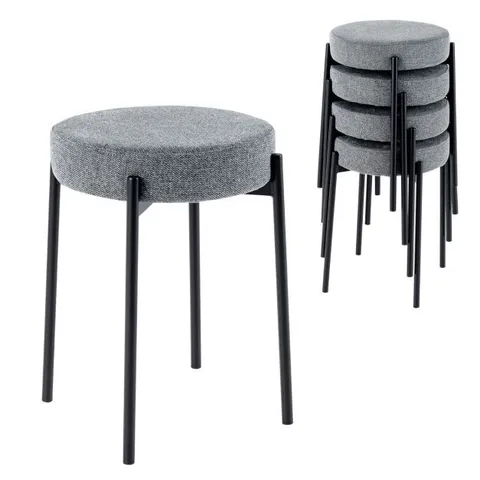 BOXED COSTWAY BAR STOOLS SET OF 4 WITH METAL LEGS AND SPONGE PADDED CUSHION