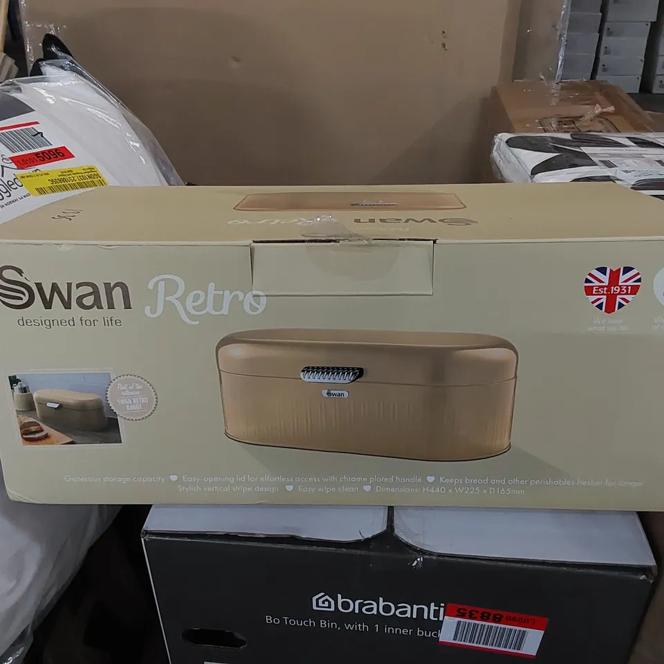 BOXED SWAN RETRO BREAD BIN 