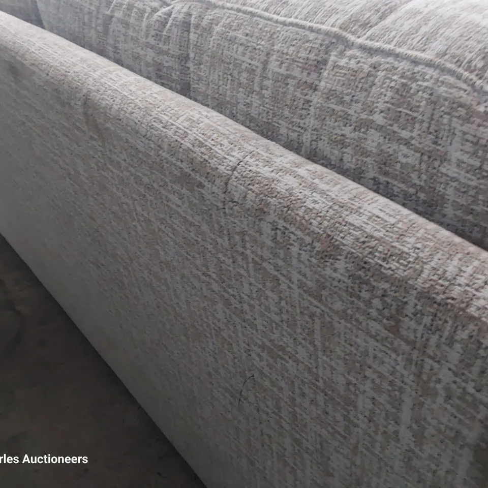 QUALITY BRITISH DESIGNER G PLAN SEATTLE THREE SEATER SOFA SHORE OATMEAL FABRIC 