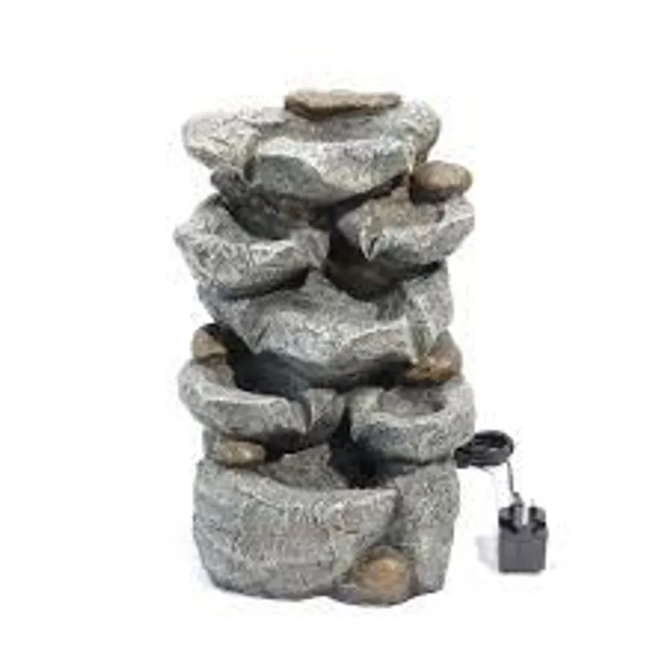 BOXED BREEINS WATER FEATURE OUTDOOR LED WATERFALL ELECTRIC FOUNTAIN ROCKERY GARDEN DECOR