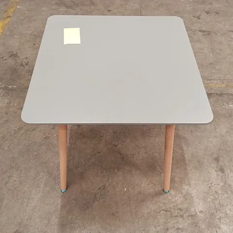 GREY TOP WOODEN LEGGED SQUARE DESK