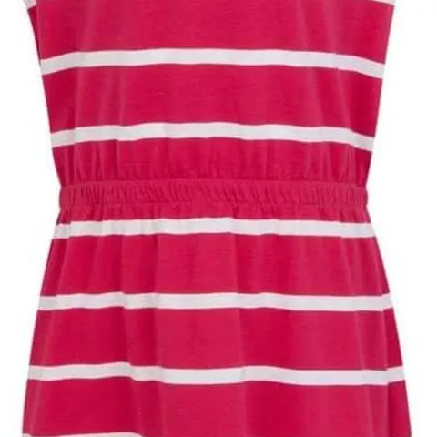 BRAND NEW REGATTA KIDS' BEYLINA DRESS IN PINK POTION/WHITE STRIPE - 5-6YRS