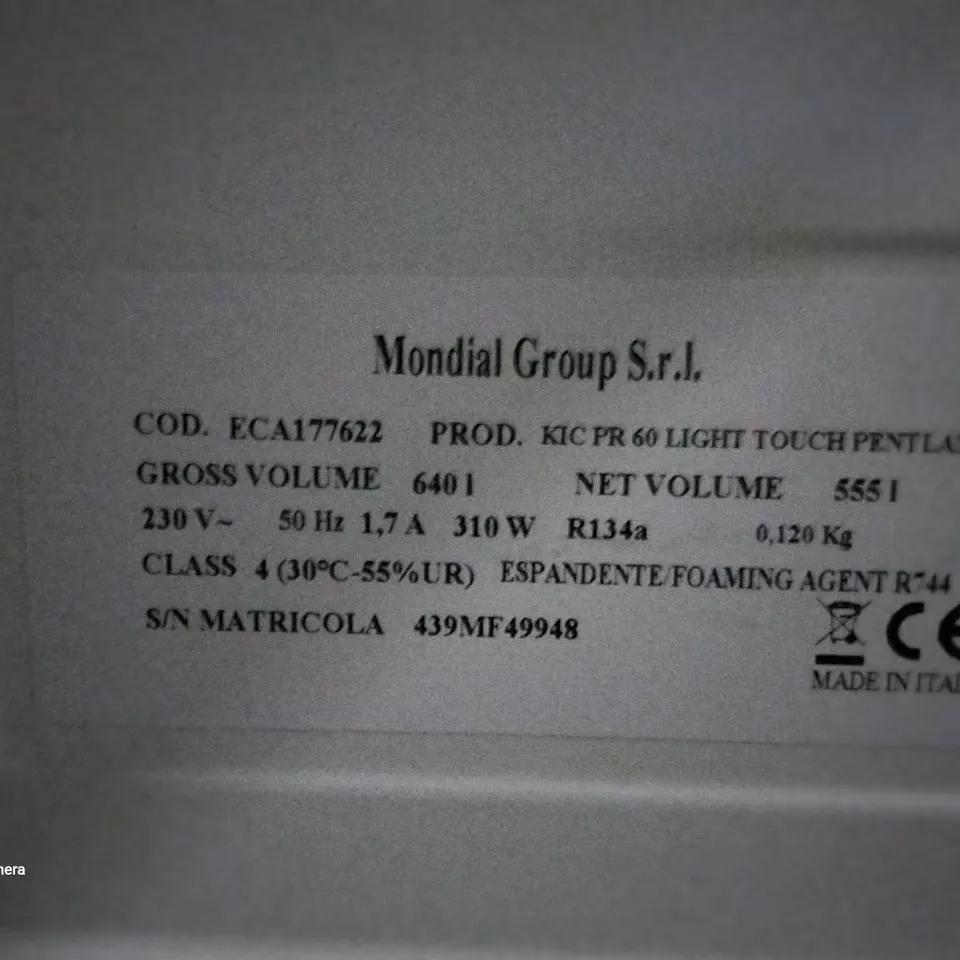 MONDIAL ELITE TALL LIGHT TOUCH COMMERCIAL FREEZER 