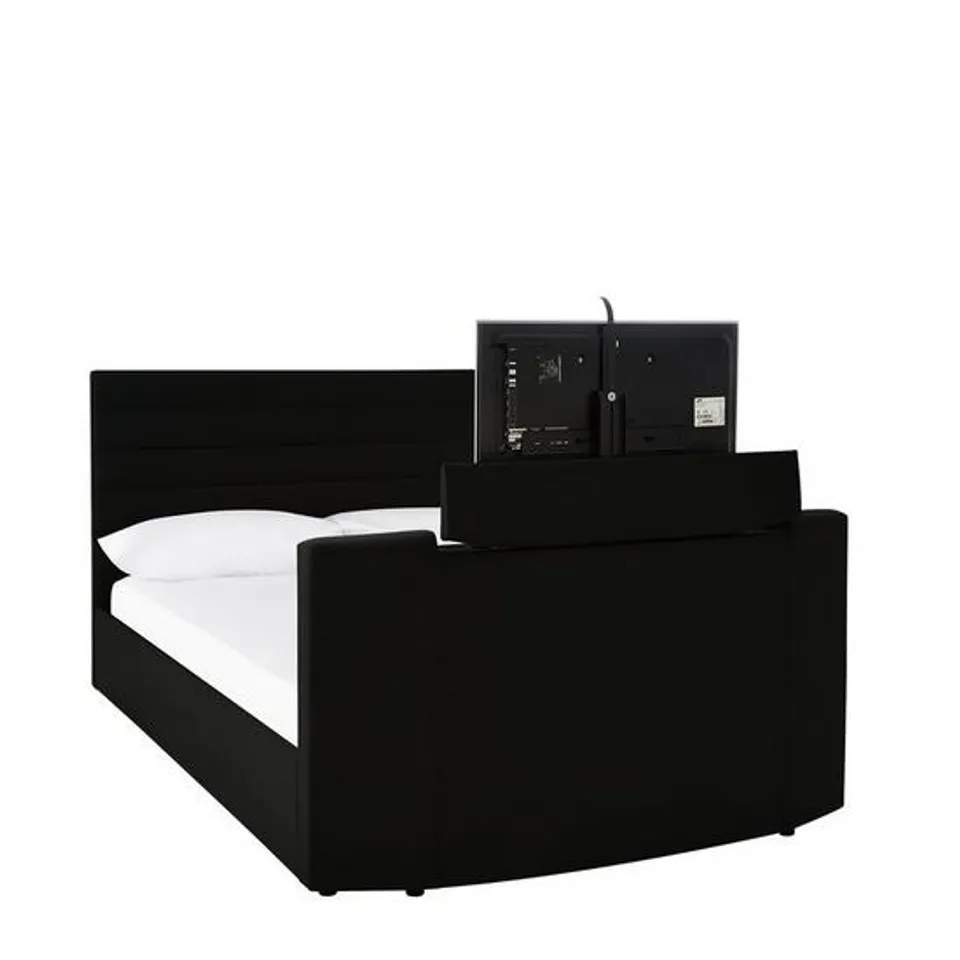BOXED GRADE 1 KINGSLEY FAUX LEATHER TV BED KING BLACK (4 BOXES)