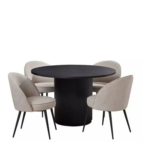 BOXED CARINA DINING SET - TABLE + 4 CHAIRS - BLACK (4 BOXES)