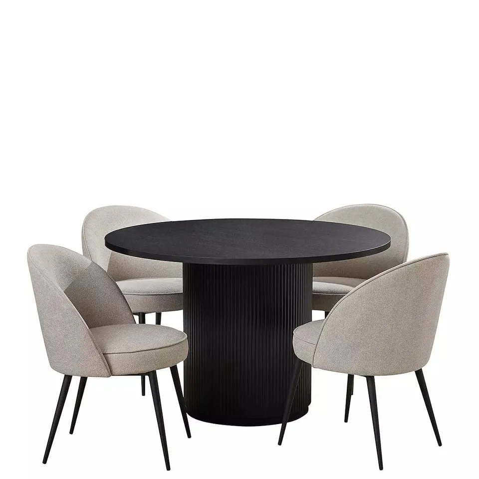 BOXED CARINA DINING SET - TABLE + 4 CHAIRS - BLACK (4 BOXES)