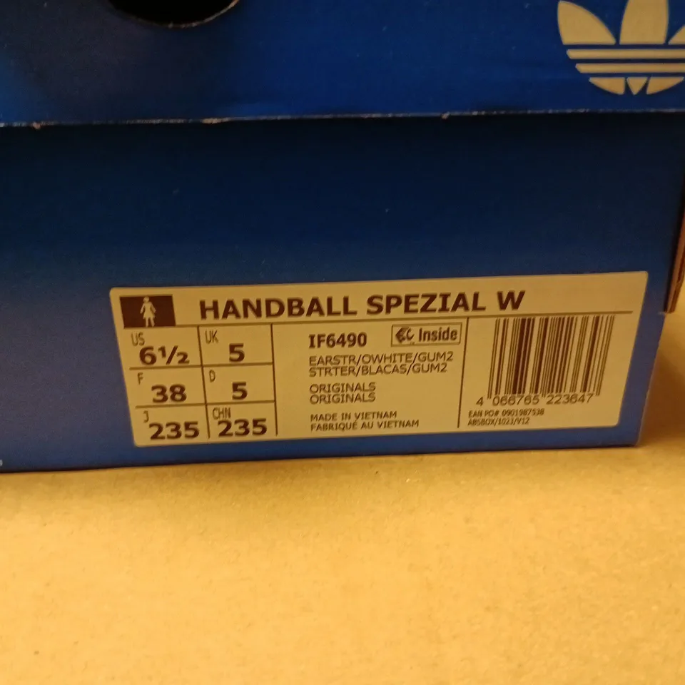 ADIDAS HANDBALL SPEZIAL W TRAINERS – GREY SUEDE, UK 5