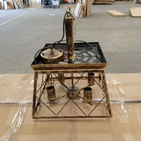 BOXED MANIU 4-LIGHT LANTERN GEOMETRIC PENDANT 