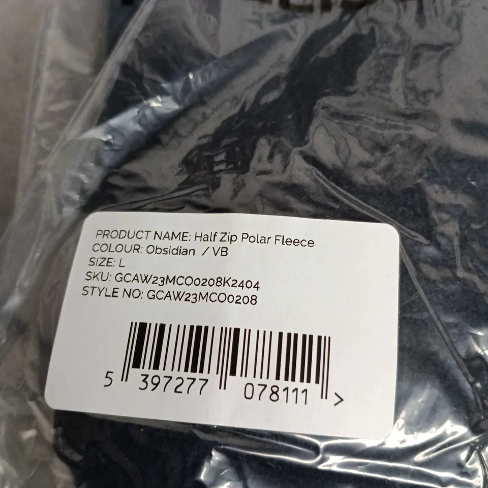 GYM+COFFEE HALF ZIP POLAR FLEECE – OBSIDIAN, SIZE L