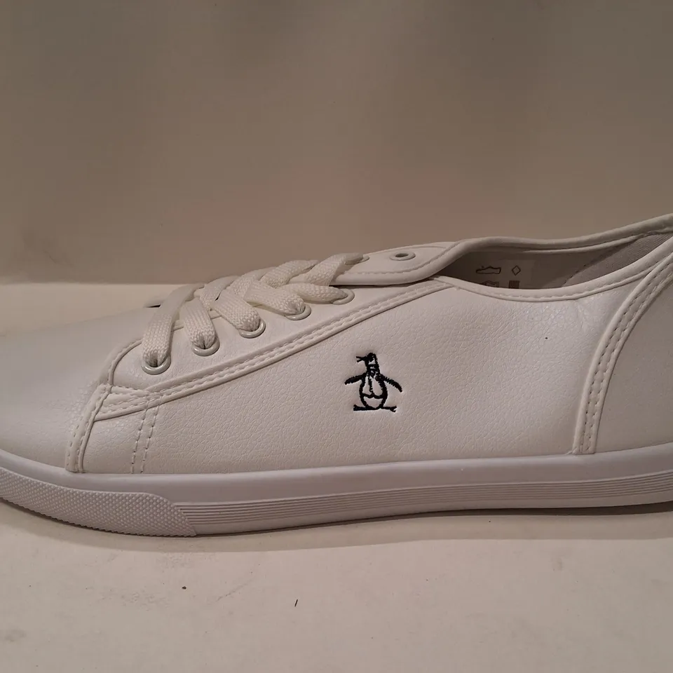 ORIGINAL PENGUIN SPARTON WHITE LEATHER SNEAKERS – UK 10 (EU 44)