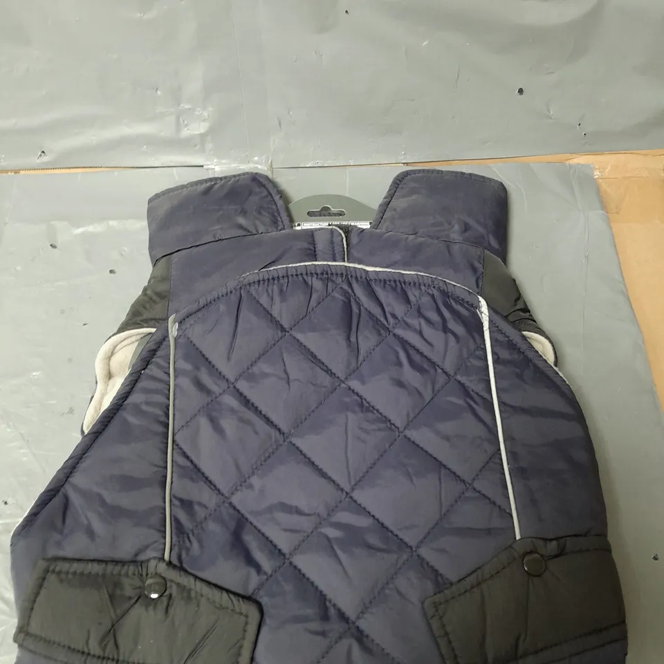 APPROXIMATELY 12 GEORGE PETS PADDED DOG COAT LIGHT SHOWER RESISTANT - NAVY - SIZE LARGE 