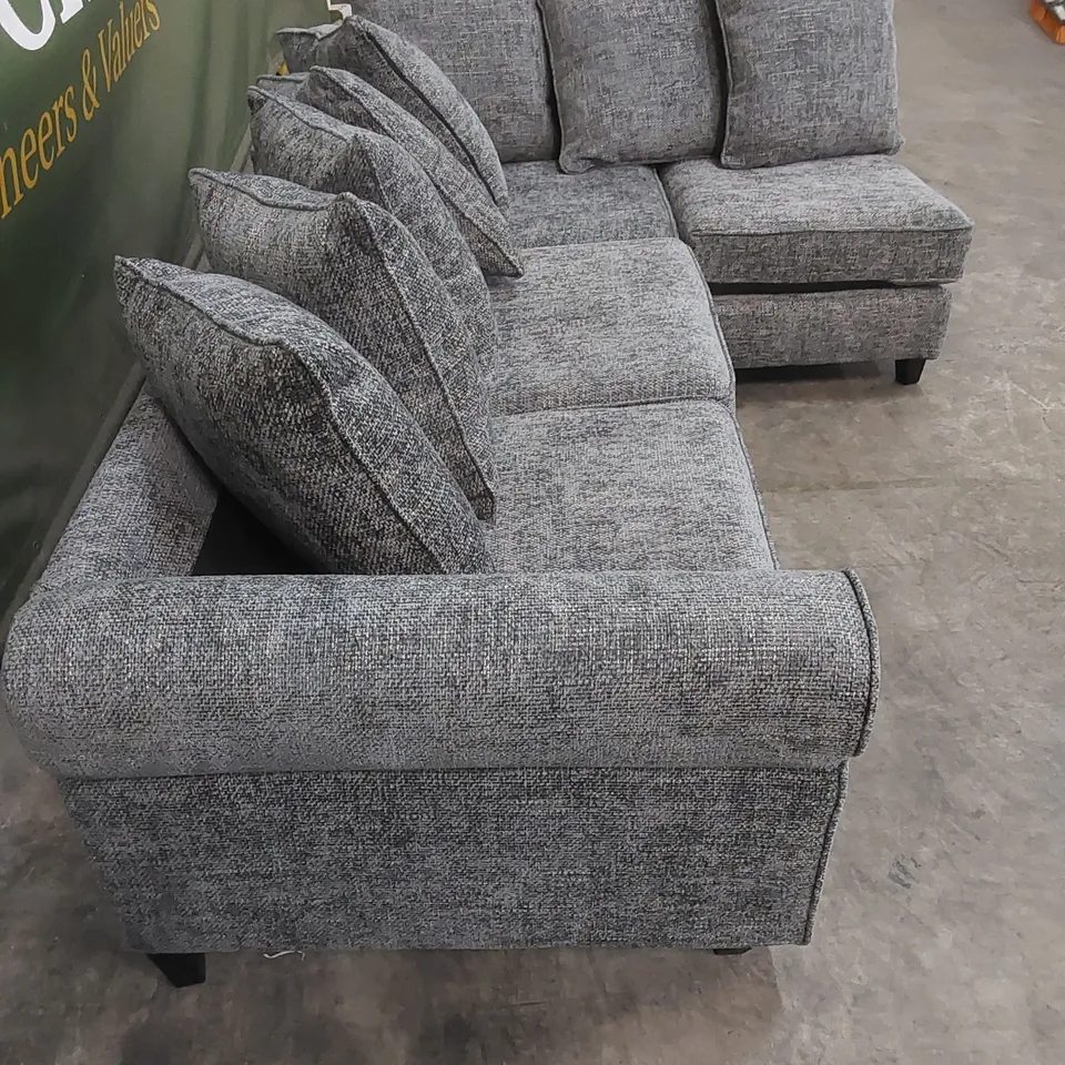 DURY CHUNKY WEAVE CORNER SOFA - GREY