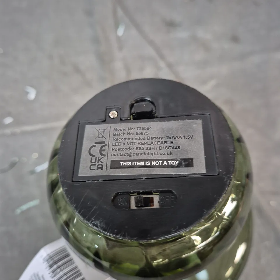 CANDLELIGHT GREEN GLASS MUSHROOM TABLE LAMP