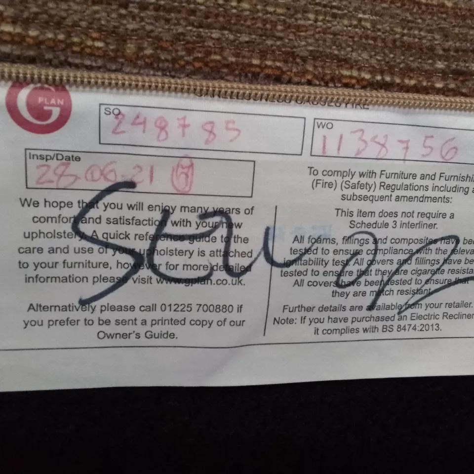 QUALITY DESIGNER G-PLAN BURFORD 3 SEATER (2 CUSH) SOFA - VICTORIA GINGER FABRIC 