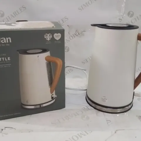 BOXED SWAN 1.7 LITRE COTTON WHITE KETTLE