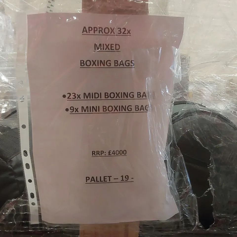 PALLET CONTAINING VERY LARGE QUANTITY OF ASSORTEED PUNCH BAGS