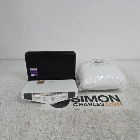 BOX OF APPROXIMATELY 20 ASSORTED HOUSEHOLD ITEMS TO INCLUDE ROUTERS, MATTRESS PROTECTOR ETC