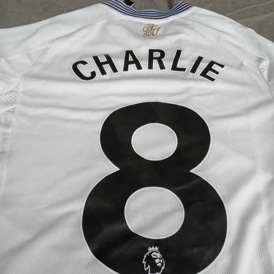 ASTON VILLA FOOTBALL SHIRT – CHARLIE 8, ADIDAS AEROREADY – WHITE SIZE M 