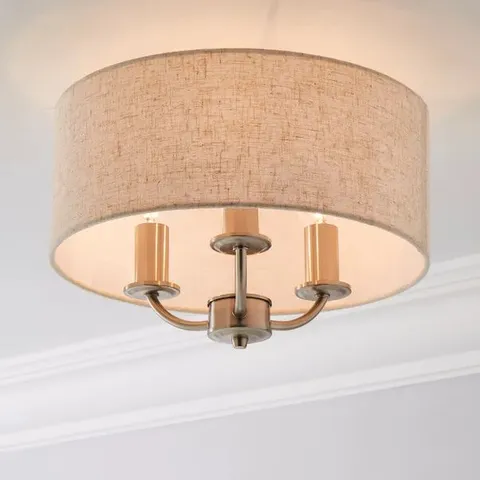 BOXED PRESTON 3 LIGHT FLUSH CEILING LIGHT