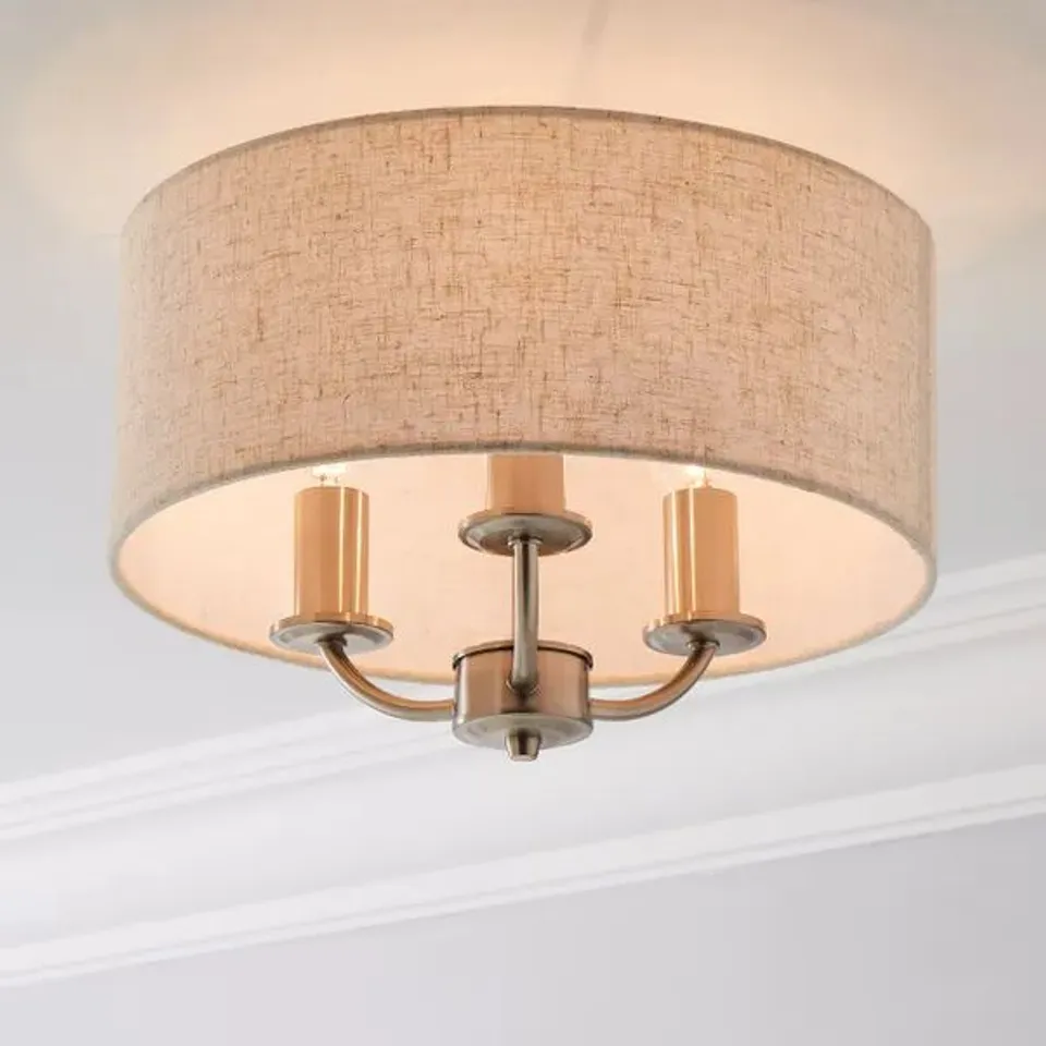 BOXED PRESTON 3 LIGHT FLUSH CEILING LIGHT