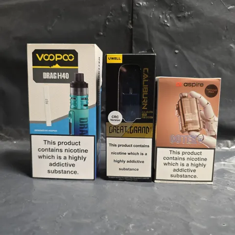 BOX OF APPROXIMATELY 25 ASSORTED E-CIGARETTE AND VAPING PRODUCTS TO INCLUDE VOOPOO, ASPIRE, ETC - COLLECTION ONLY