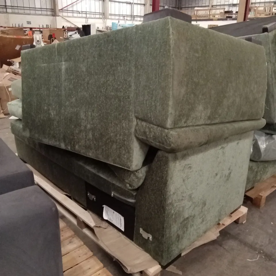 2 x PALLETISED DAMAGED SANREMO CORNER CHAISE SOFAS - OLIVE